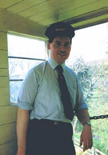 Daniel McIntyre at Alston as a South Tynedale Railway railway guard