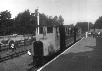 The first narrow gauge train at Alston Station on 30th July 1983