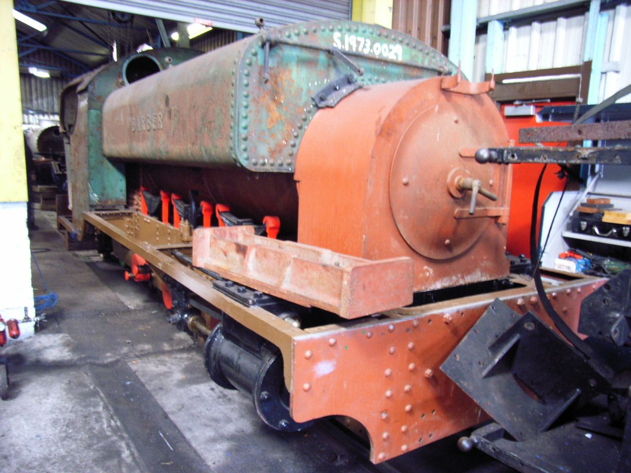 Photo: Steam locomotive Barber in Alston engine shed.